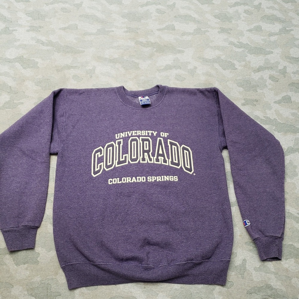 VTG‎ University Of Colorado Springs Sweatshirt Womens Small Purple Y2k Champion